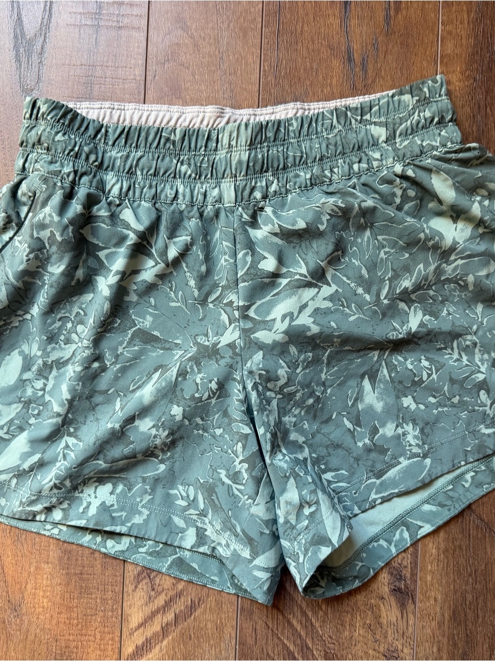 REI Olive Green Floral Athletic Shorts